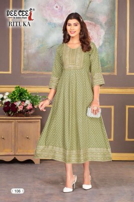 Deecee present Rituka heavy reyon flared kali pattern with dori work neck kurti catalogue at low rate  kurtis catalogs