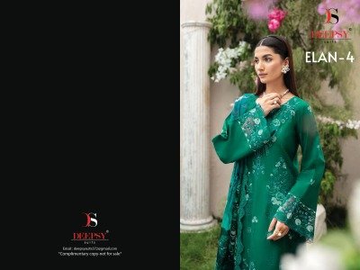 Deepsy Suits Elan Lawn 4 Embroidered Unstitched Cotton Set with Digital Print Dupatta Wholesale dress material catalogs