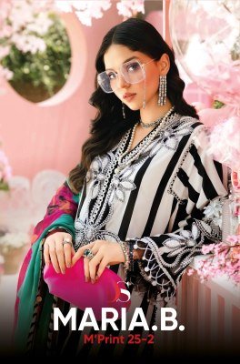 Deepsy Suits Maria B. Mprint 25 2  Unstitched Cotton Suit with Embroidered Top And Chiffon Dupatta Wholesale wholesale catalogs
