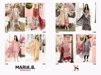 Deepsy Suits Maria B. Mprint 25 2  Unstitched Cotton Suit with Embroidered Top And Chiffon Dupatta Wholesale dress material catalogs