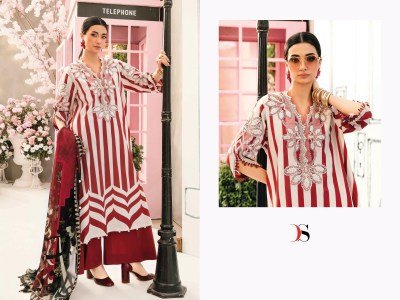 Deepsy Suits Maria B. Mprint 25 2  Unstitched Cotton Suit with Embroidered Top And Chiffon Dupatta Wholesale dress material catalogs