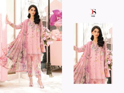 Deepsy Suits Maria B. Mprint 25 2  Unstitched Cotton Suit with Embroidered Top And Chiffon Dupatta Wholesale dress material catalogs
