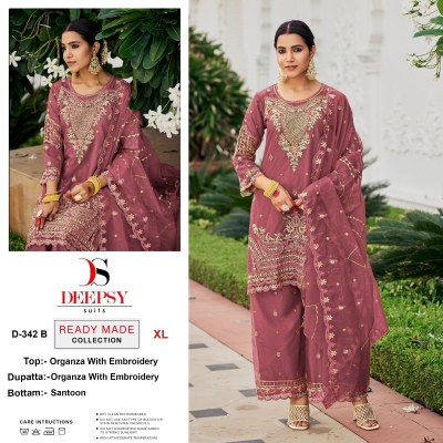 Deepsy suit by D 342ABCD pure organza embroidered designer redymade suit catalogue at low rate  readymade suit catalogs