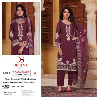 Deepsy suit by D No D 380 ABCD Pure georgette with embroidered readymade suit catalogue Deepsy suits