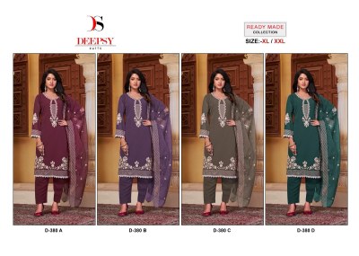 Deepsy suit by D No D 380 ABCD Pure georgette with embroidered readymade suit catalogue readymade suit catalogs