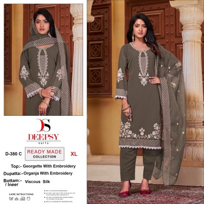 Deepsy suit by D No D 380 ABCD Pure georgette with embroidered readymade suit catalogue readymade suit catalogs