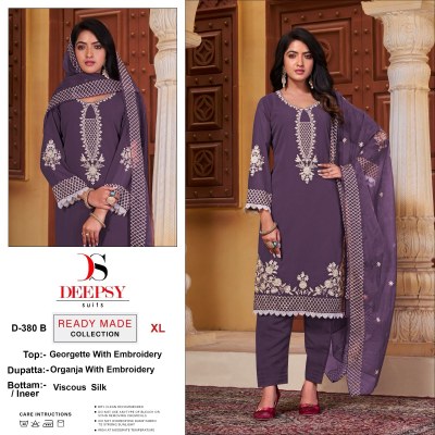 Deepsy suit by D No D 380 ABCD Pure georgette with embroidered readymade suit catalogue readymade suit catalogs