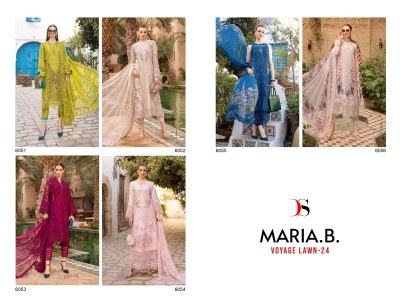 Deepsy suit by Maria B voyage lawn 24 embroidered salwar kameez catalogue at affordable rate salwar kameez catalogs