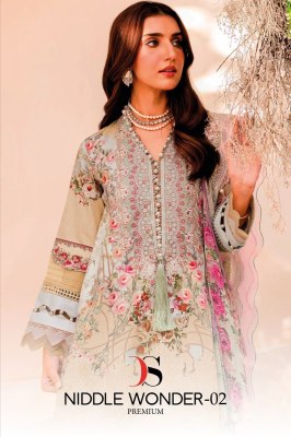 Deepsy suits by Niddle wonder premium 2 pure cotton with heavy cotton print embroidered pakistani suit material catalogue at affordable rate Deepsy suits