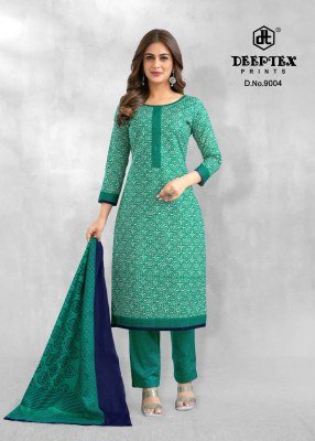 Deeptex Aaliza Vol 9 Pure Cotton Print Unstitched Suit Set Dupatta Wholesale  dress material catalogs
