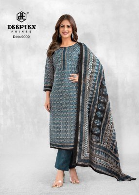 Deeptex Aaliza Vol 9 Pure Cotton Print Unstitched Suit Set Dupatta Wholesale  dress material catalogs