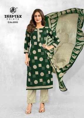 Deeptex Aaliza Vol 9 Pure Cotton Print Unstitched Suit Set Dupatta Wholesale  dress material catalogs