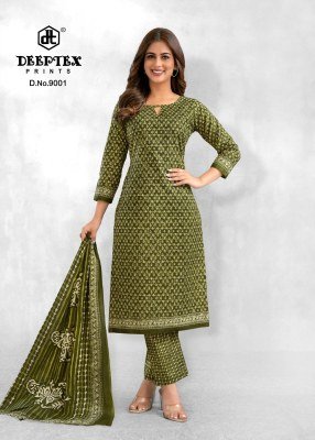Deeptex Aaliza Vol 9 Pure Cotton Print Unstitched Suit Set Dupatta Wholesale  dress material catalogs