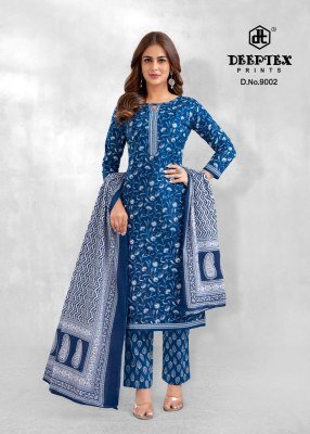 Deeptex Aaliza Vol 9 Pure Cotton Print Unstitched Suit Set Dupatta Wholesale  dress material catalogs