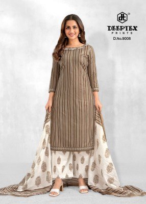 Deeptex Aaliza Vol 9 Pure Cotton Print Unstitched Suit Set Dupatta Wholesale  dress material catalogs