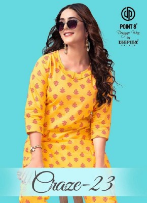 Deeptex Craze 23 Pure Cotton Printed Co-Ord Set Kurti catalogue wholesale rate  Deeptex suits 