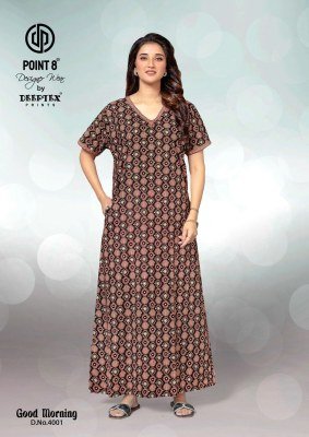 Deeptex Good Morning Vol 4 Cotton Nighty Top  Pure Cotton Printed Nighties with Pocket  Seamless Front And Back  Kilometre Cut Stitching Wholesale night wear catalogs