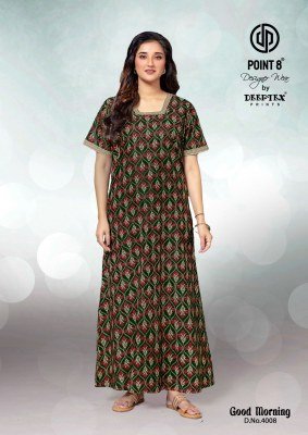 Deeptex Good Morning Vol 4 Cotton Nighty Top  Pure Cotton Printed Nighties with Pocket  Seamless Front And Back  Kilometre Cut Stitching Wholesale night wear catalogs