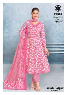 Deeptex Gulabi Jaipur Vol 4 Pure Cotton Anarkali Kurti with Pant And Printed Dupatta Wholsale kurti pant with dupatta Catalogs