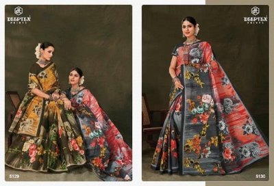 Deeptex by Mother India Vol 51 heavy cotton printed saree with blouse at amavi expo sarees catalogs