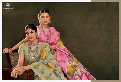 Deeptex by Mother India Vol 51 heavy cotton printed saree with blouse at amavi expo sarees catalogs