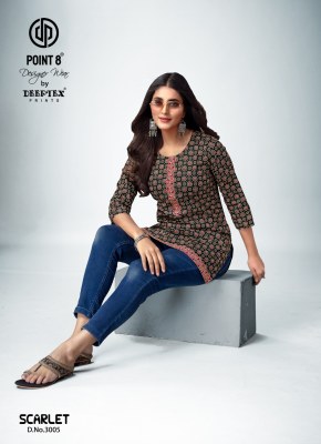 Deeptex point 8 by Scarlet vol 3 fancy cotton poplin short tops catalogue at low rate western wear catalogs