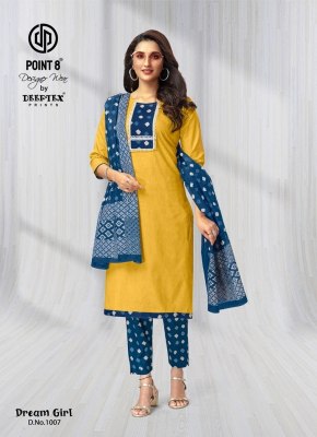 Deeptex present Dream Girl Vol 1 pure cotton printed kurti pant and dupatta catalogue at amaviexpo readymade suit catalogs