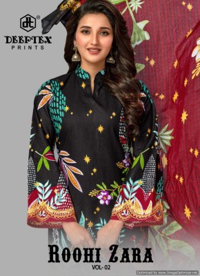 Deeptexx by roohi zara vol 2 heavy reyon poplin cotton unstitched dress material catalogue at affordable rate Deeptex suits 