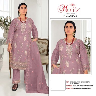 Design No 783 by Motifz Organza Embroidered unstitched dress material collection 