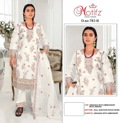 Design No 783 by Motifz Organza Embroidered unstitched dress material collection salwar kameez catalogs