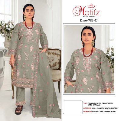 Design No 783 by Motifz Organza Embroidered unstitched dress material collection salwar kameez catalogs