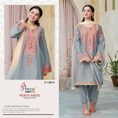 Design no 1296 by shree fab cambric cotton readymade suit catalogue at affordable rate readymade suit catalogs