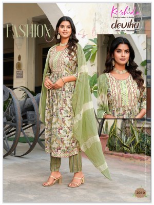 Devika vol 5 by Kashida Heavy Capsuale foil printed nyra cut kurti bottom and dupatta catalogue readymade suit catalogs