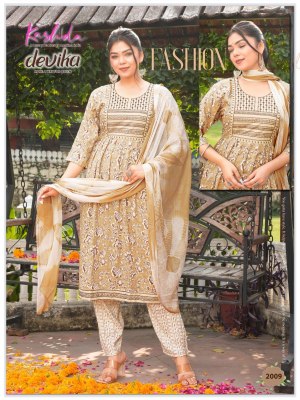 Devika vol 5 by Kashida Heavy Capsuale foil printed nyra cut kurti bottom and dupatta catalogue readymade suit catalogs