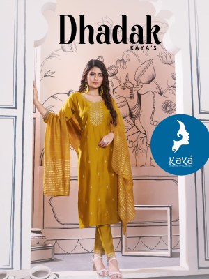 Dhadak by Kaya roman silk straight cut kurti pant and dupatta collection Kaya kurti