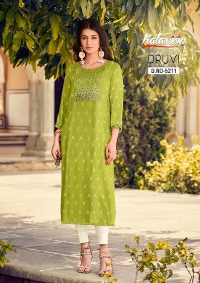 Dhruvi by Kalroop fancy printed embroidered kurti catalogue at low rate Kalroop