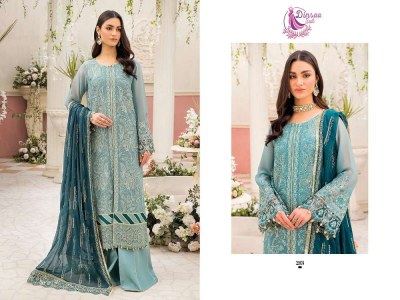 Dinsaa suits new launch ramsha hit vol 4 georgette embordered Pakistani suits wholesaler   pakistani suit catalogs