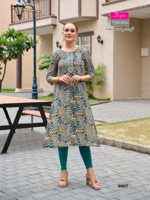 Diya Trends Gardencity 8 Rayon Printed Kurti with Foil Embroidery 12 Stylish Designs Wholesale kurtis catalogs