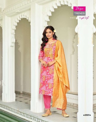 Diya Trends Sawariya Vol 1 Kurti Pant Dupatta Set Muslin Kurti catalogue Manufacturer and wholesaler  kurtis catalogs