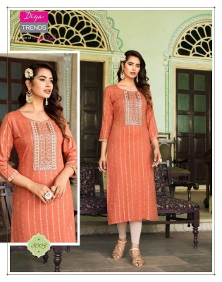 Diya Trends Victoria Vol 8 Rayon Embroidery Work Kurti catalogue wholesaler exporter  kurtis catalogs