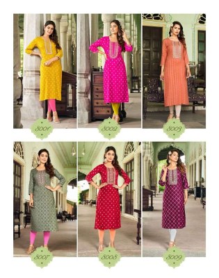 Diya Trends Victoria Vol 8 Rayon Embroidery Work Kurti catalogue wholesaler exporter  kurtis catalogs