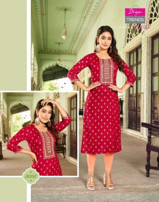 Diya Trends Victoria Vol 8 Rayon Embroidery Work Kurti catalogue wholesaler exporter  kurtis catalogs