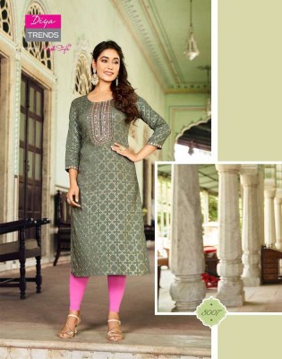 Diya Trends Victoria Vol 8 Rayon Embroidery Work Kurti catalogue wholesaler exporter  kurtis catalogs