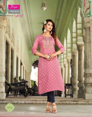 Diya Trends Victoria Vol 8 Rayon Embroidery Work Kurti catalogue wholesaler exporter  kurtis catalogs