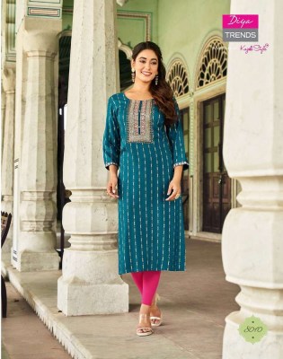 Diya Trends Victoria Vol 8 Rayon Embroidery Work Kurti catalogue wholesaler exporter  kurtis catalogs