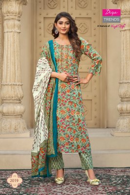 Diya Trends by Odhani 2011 to 2020 Classy cotton printed readymade suit catalogue at low rate readymade suit catalogs