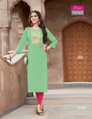 Diya trendz a venture of kajal style by fashion story vol 3 straight kurti catalogue at wholesale price kurtis catalogs