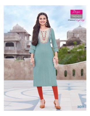 Diya trendz a venture of kajal style by fashion story vol 3 straight kurti catalogue at wholesale price kurtis catalogs