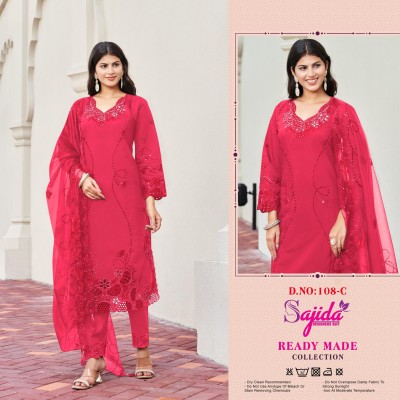Dno 108 ABCD by Sajida Designer suit Roman silk Readymade suit catalogue at affordable rate readymade suit catalogs