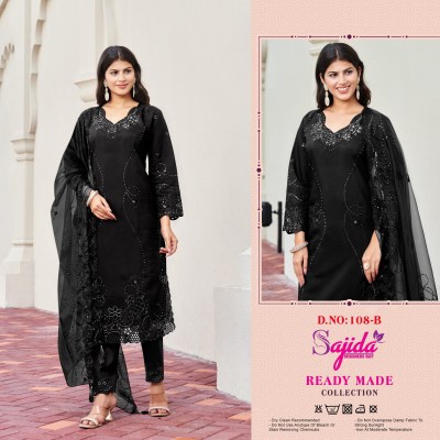 Dno 108 ABCD by Sajida Designer suit Roman silk Readymade suit catalogue at affordable rate readymade suit catalogs